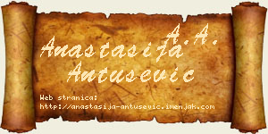 Anastasija Antušević vizit kartica